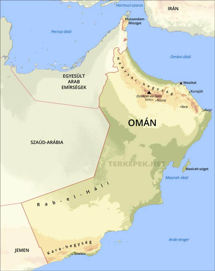 Omán térkép